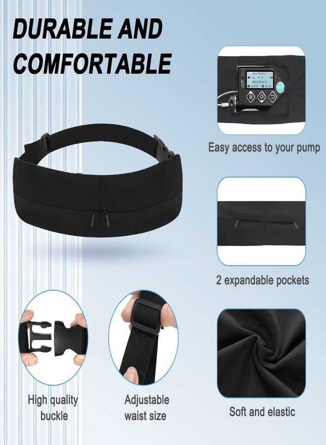 Zelen Insulin Pump Belt Holder Diabetic Pump Belt Insulin Pump Waist Band Diabetes Pouch Accessories for Men Women Medical Fanny Pack with 2 Pockets Travel Waist Band Phone Holder - Image 3